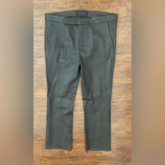 Equipment Femme Sebritte Leather Cropped Trouser Lambskin Soft Luxe 10 *READ - Picture 1 of 11